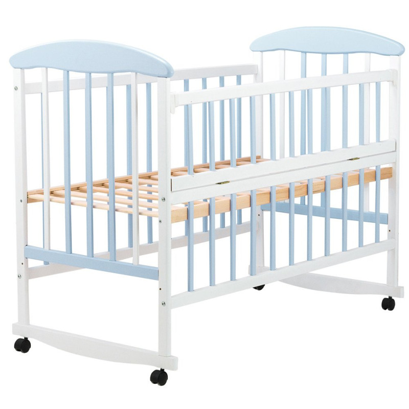 Ліжечко Наталка ОБГО відкидний бік вільха біло-блакитна