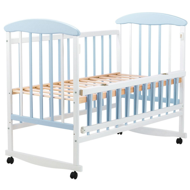 Ліжечко Наталка ОБГО відкидний бік вільха біло-блакитна