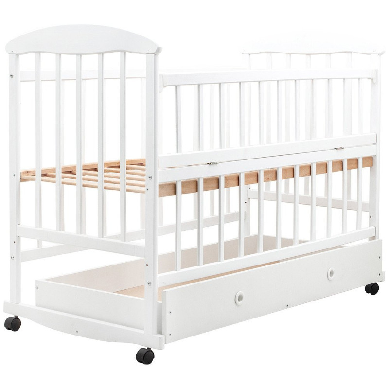 Ліжечко Наталка ОБЯО ящик, відкидний бік вільха біла