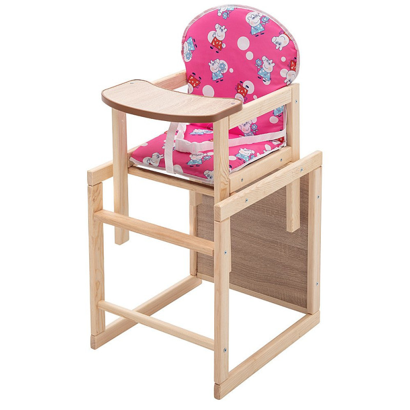 Стілець Наталка трансформер Зайчик-01 економ рожевий peppa pig