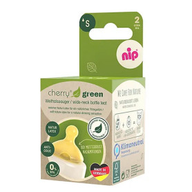 Соска Nip кругла Cherry Green латексвід 0 м S повільний потік 2 шт