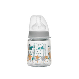 Скляна Пляшка Nip Х120 мл з широкою горловиною + Соска Nip з широкою шийкою Система Actiflex M