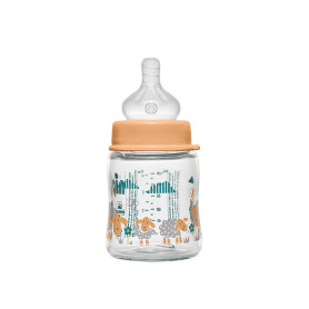 Скляна Пляшка Nip Д120 мл з широкою горловиною + Соска Nip з широкою шийкою Система Actiflex M