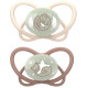 Пустушка Nip Мій метелик НІЧ Бежевий силікон 5 - 18 місяців 2шт + футляр-стерилізатор