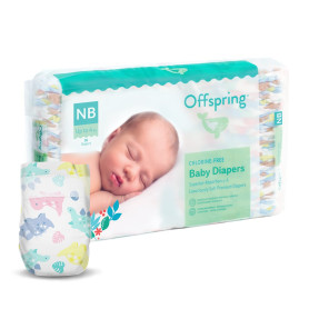 Підгузки Offspring Dinoland, розмір NB, до 4 кг, 56 шт.