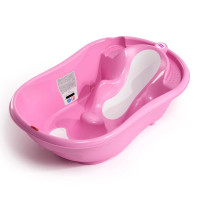 Ванна OK Baby Onda Evolution з анатомічною гіркою та термодатчиком малинова