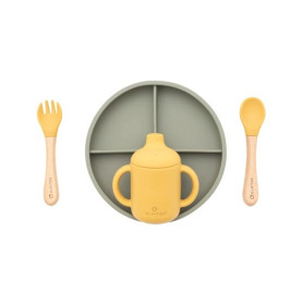 Тарілка Olmitos Набір посуду з силікону , 5 предметів Зелений