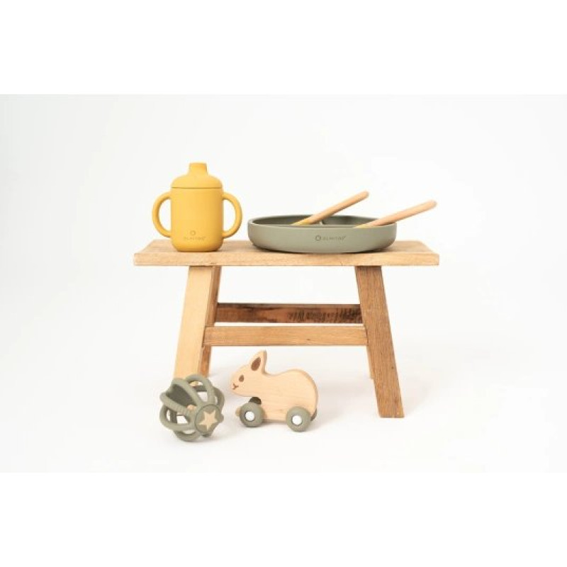 Тарілка Olmitos Набір посуду з силікону , 5 предметів Зелений