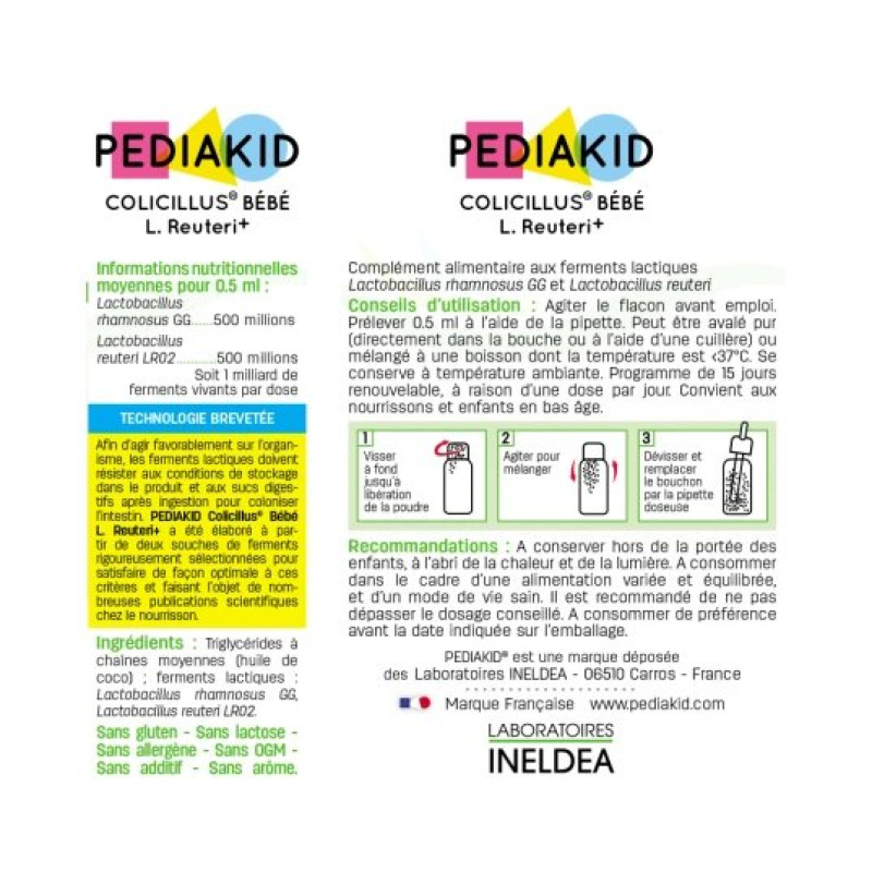 Каплі проти коліків PEDIAKID у немовлят COLICILLUSBEBE, 8 мл
