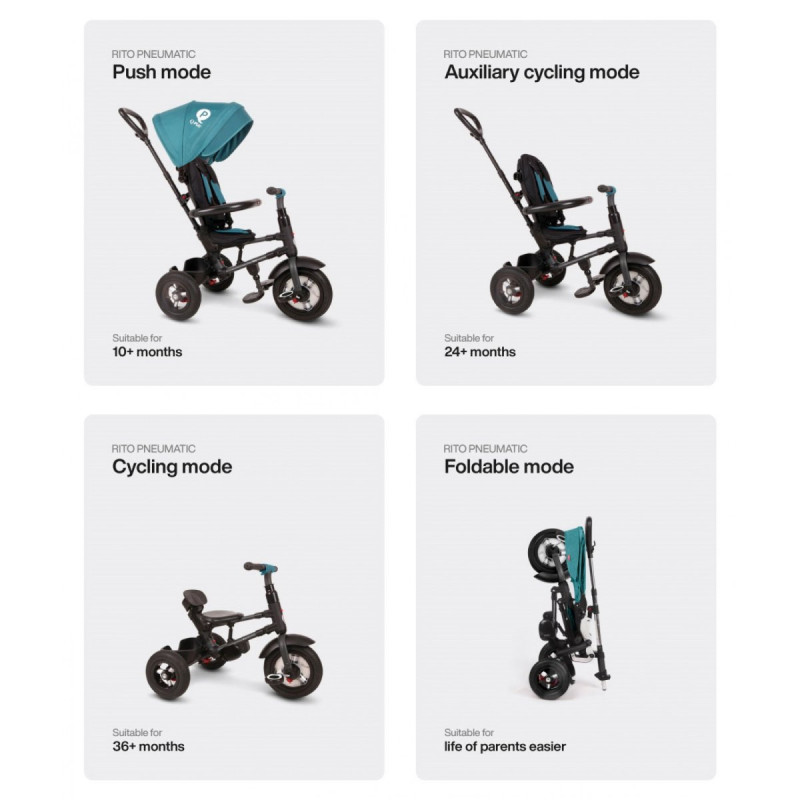 Велосипед Qplay складаний триколісний Rito Rubber Blue