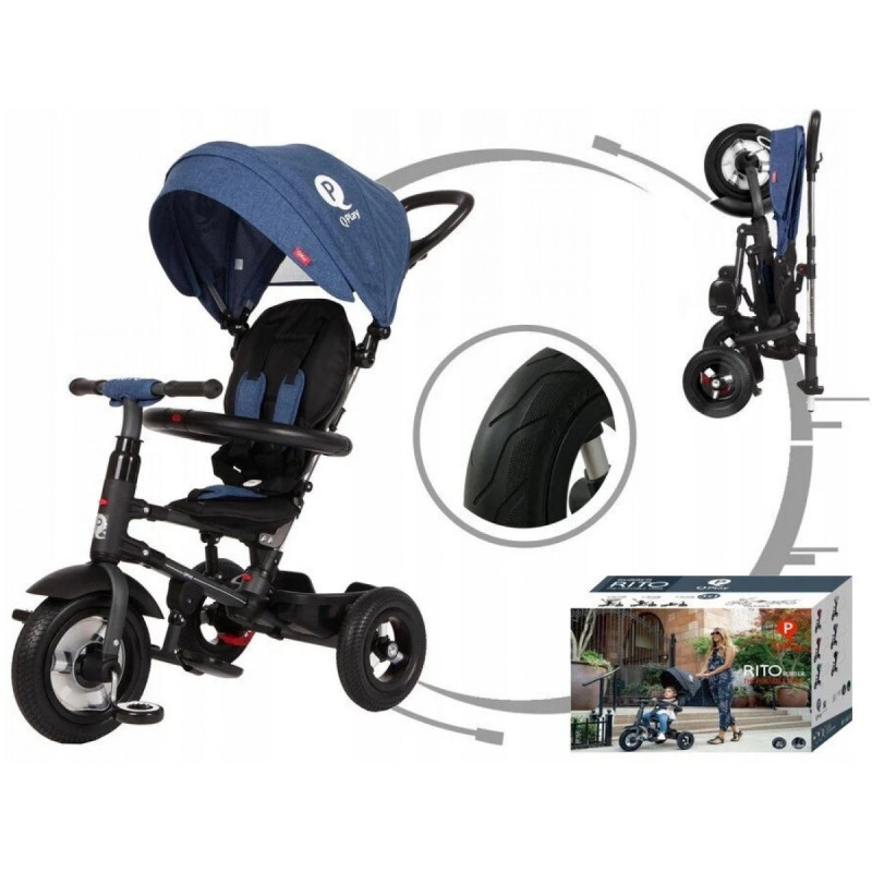 Велосипед Qplay складаний триколісний Rito Rubber Blue