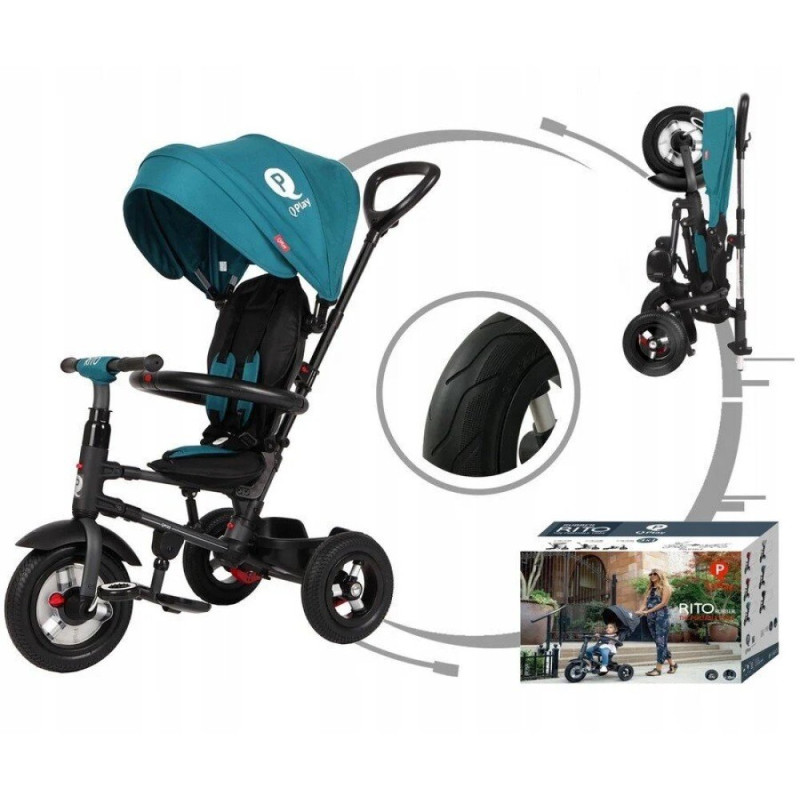 Велосипед Qplay складаний триколісний Rito Rubber Grey
