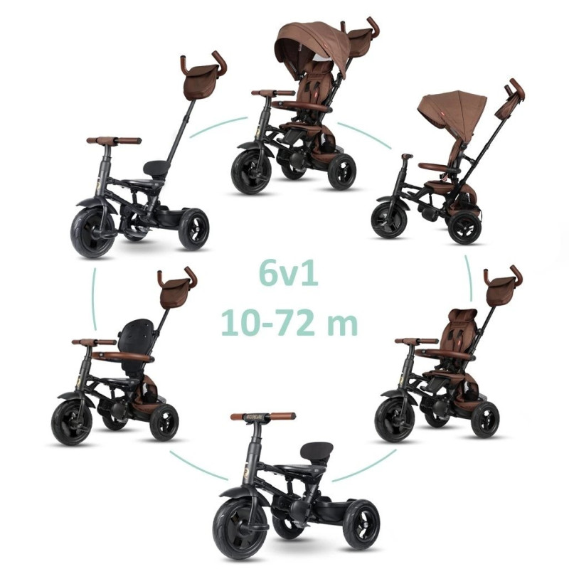 Велосипед Qplay складаний трьохколісный Rito Deluxe Brown