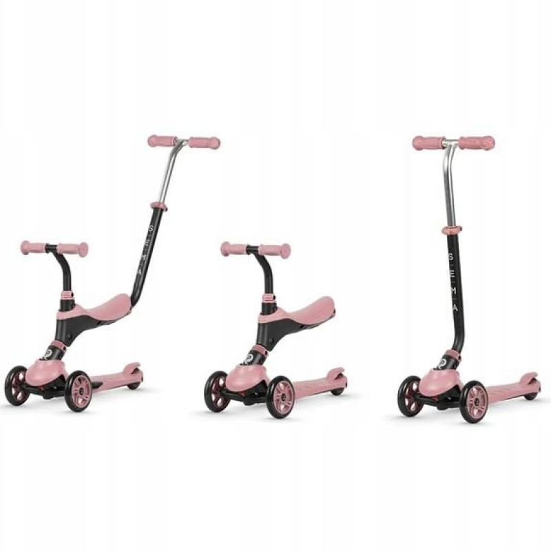 Самокат Qplay триколісний дитячий 5 в 1 Sema Pink