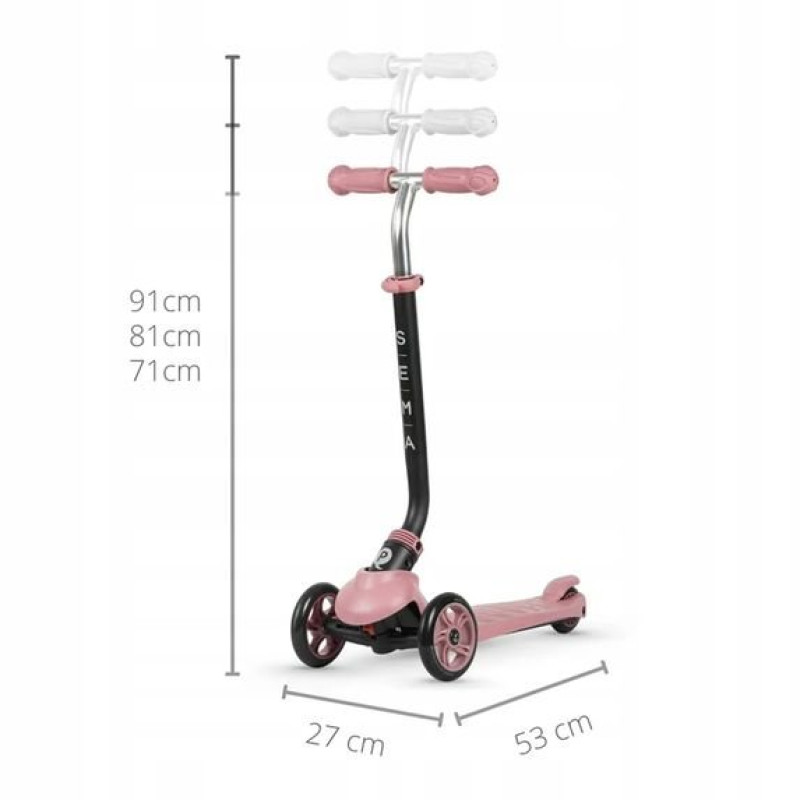 Самокат Qplay триколісний дитячий 5 в 1 Sema Pink