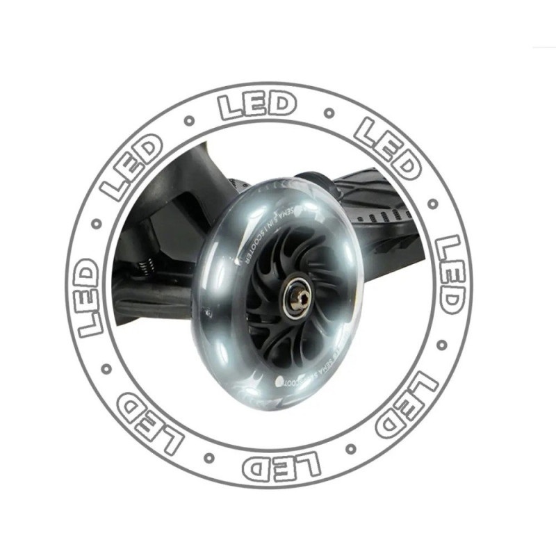 Самокат Qplay триколісний дитячий 5 в 1 Sema Pro Black