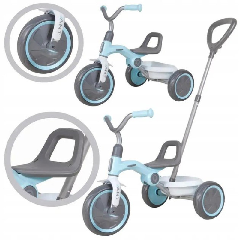 Велосипед Qplay складаний триколісний із батьківською ручкою Ant+ LightBlue