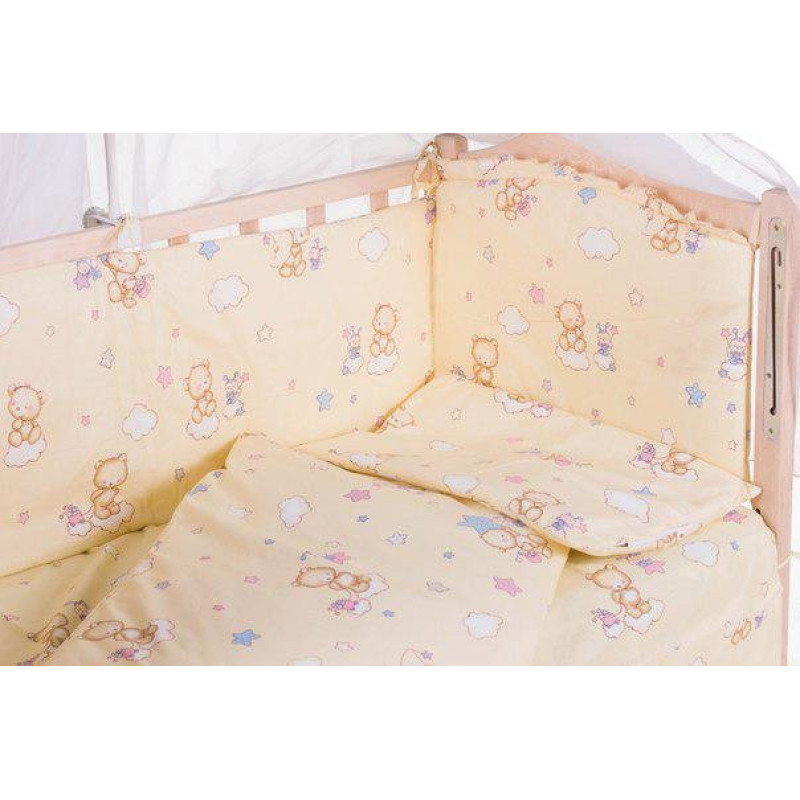 Постільна білизна Qvatro Gold RG-08 бежевий ведмедики, бджілка, зірка