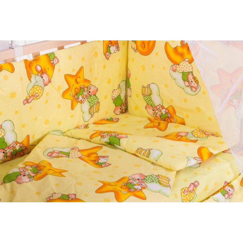 Постільна білизна Qvatro Gold RG-08 жовтий ведмедики сплять, місяць