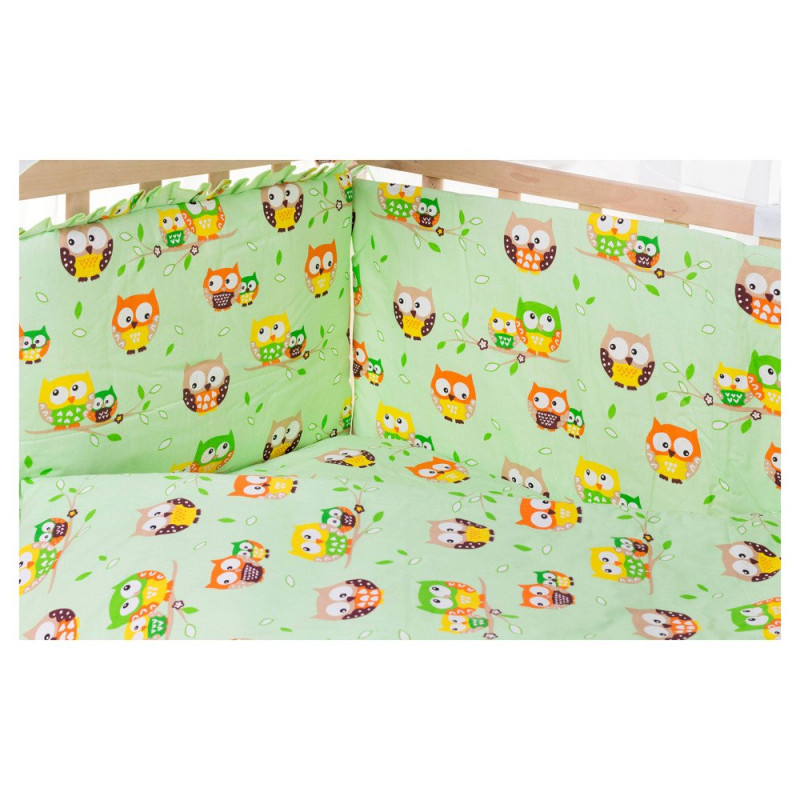 Постільна білизна Qvatro Gold RG-08 салатовий сови на гілках