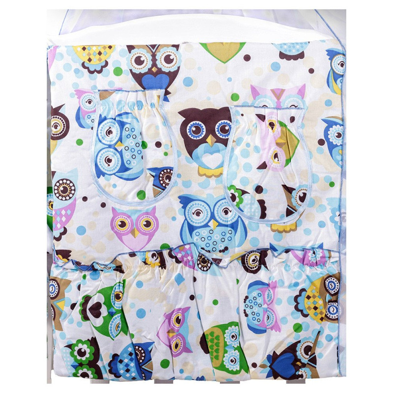 Постільна білизна Qvatro Gold RG-08 білий бірюзові великі сови