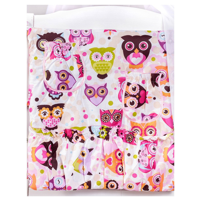 Постільна білизна Qvatro Gold RG-08 білий малинові великі сови