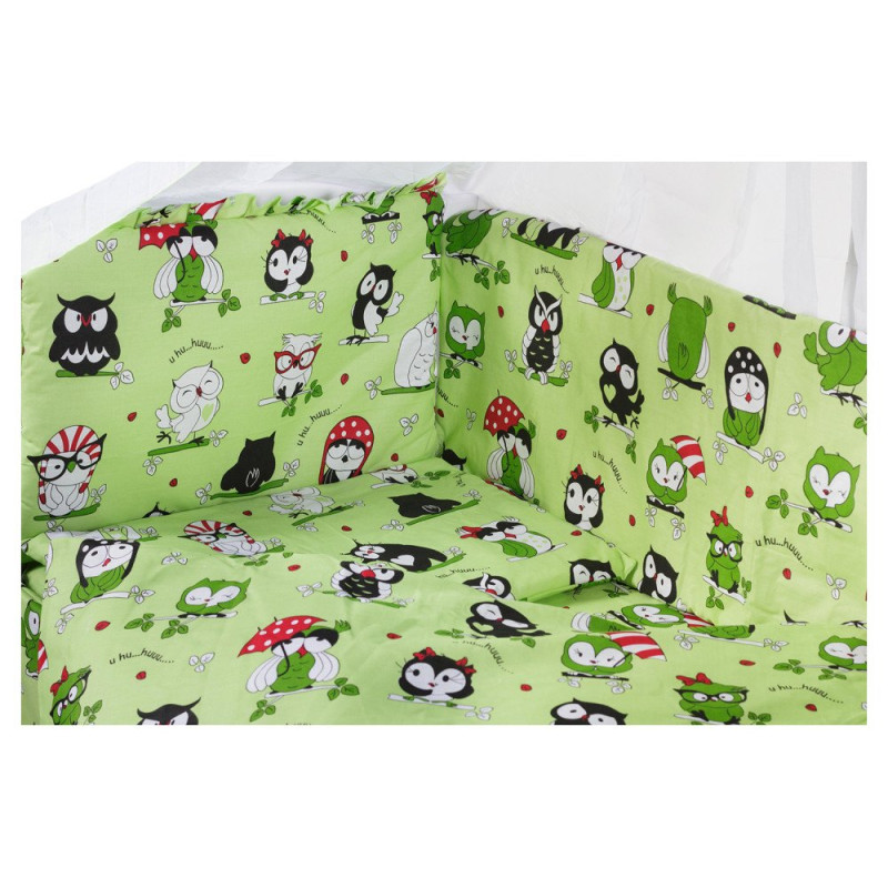 Постільна білизна Qvatro Gold RG-08 салатовий чорно-білі сови