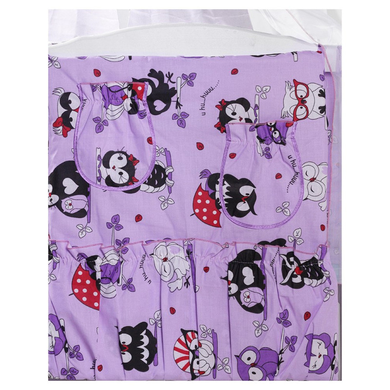 Постільна білизна Qvatro Gold RG-08 бузкова чорно-білі сови