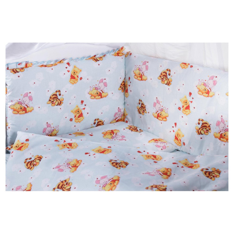 Постільна білизна Qvatro Gold RG-08 блакитний вінні-пух, тигра, п'ятачок