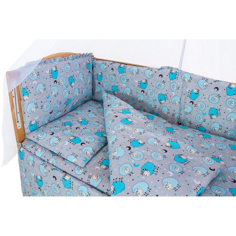 Постільна білизна Qvatro Gold RG-08 сірий блакитні баранчики