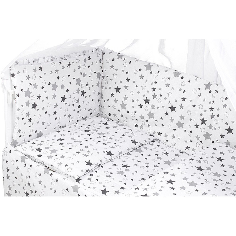 Постільна білизна Qvatro Gold RG-08 білий сірі зірки