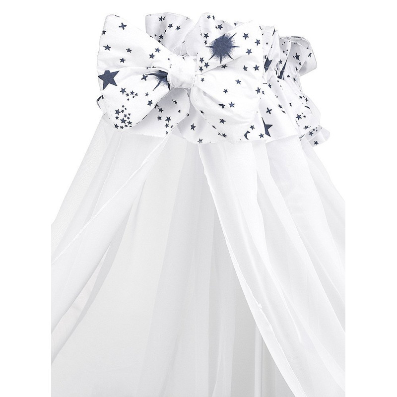 Постільна білизна Qvatro Gold RG-08 білий темно-сині зірки, місяць