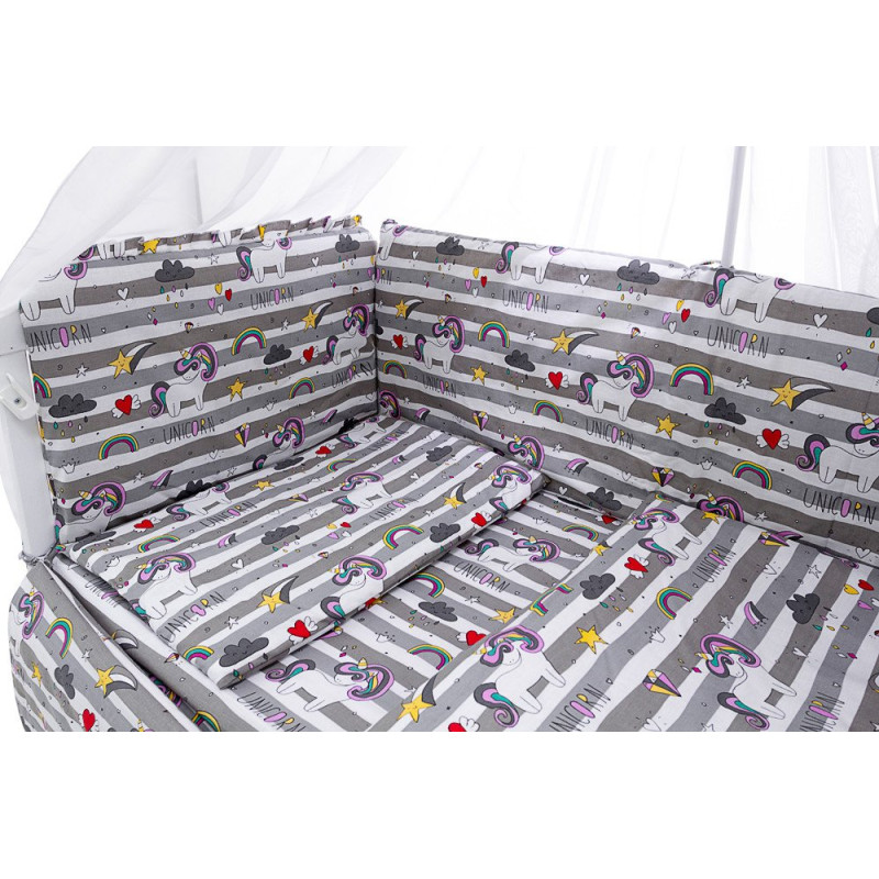 Постільна білизна Qvatro Gold RG-08 сіра смужка unicorn