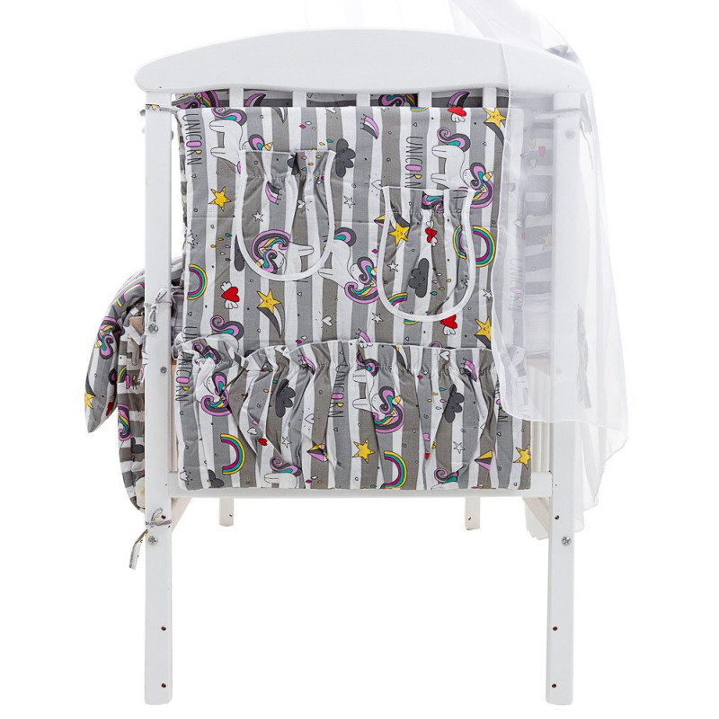 Постільна білизна Qvatro Gold RG-08 сіра смужка unicorn