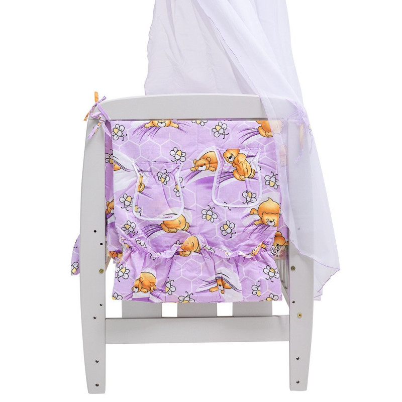 Постільна білизна Qvatro Gold RG-08 бузкова ведмедик лежить, бджілки 626144