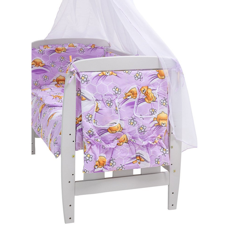 Постільна білизна Qvatro Gold RG-08 бузкова ведмедик лежить, бджілки 626144