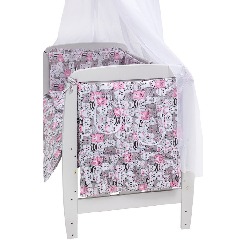 Постільна білизна Qvatro Gold RG-08 сірий/рожевий коти