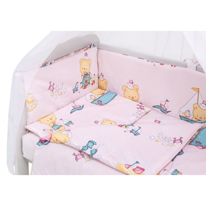 Постільна білизна Qvatro Gold RG-08 рожевий ведмеді на кораблику