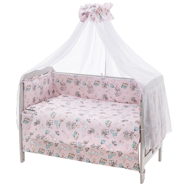 Постільна білизна Qvatro Gold RG-08 рожевий звірята