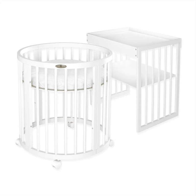 Ліжечко Royal Sleep Овальне 9 в 1 Біле