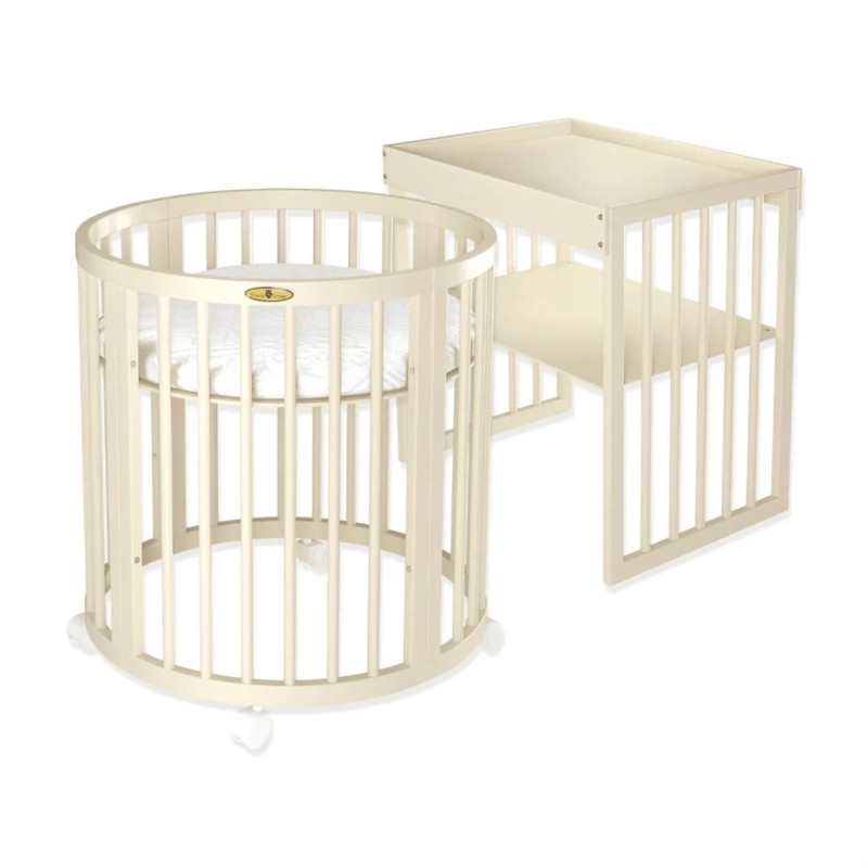 Ліжечко Royal Sleep Овальне 9 в 1 Слонова кістка