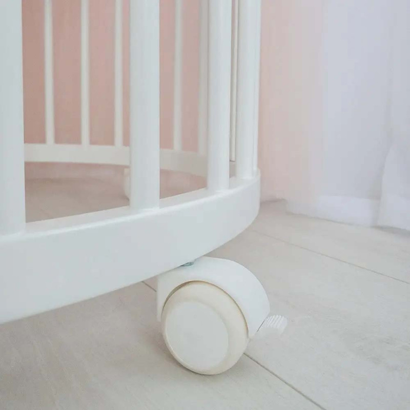 Ліжечко Royal Sleep Овальне 7 в 1 Біле