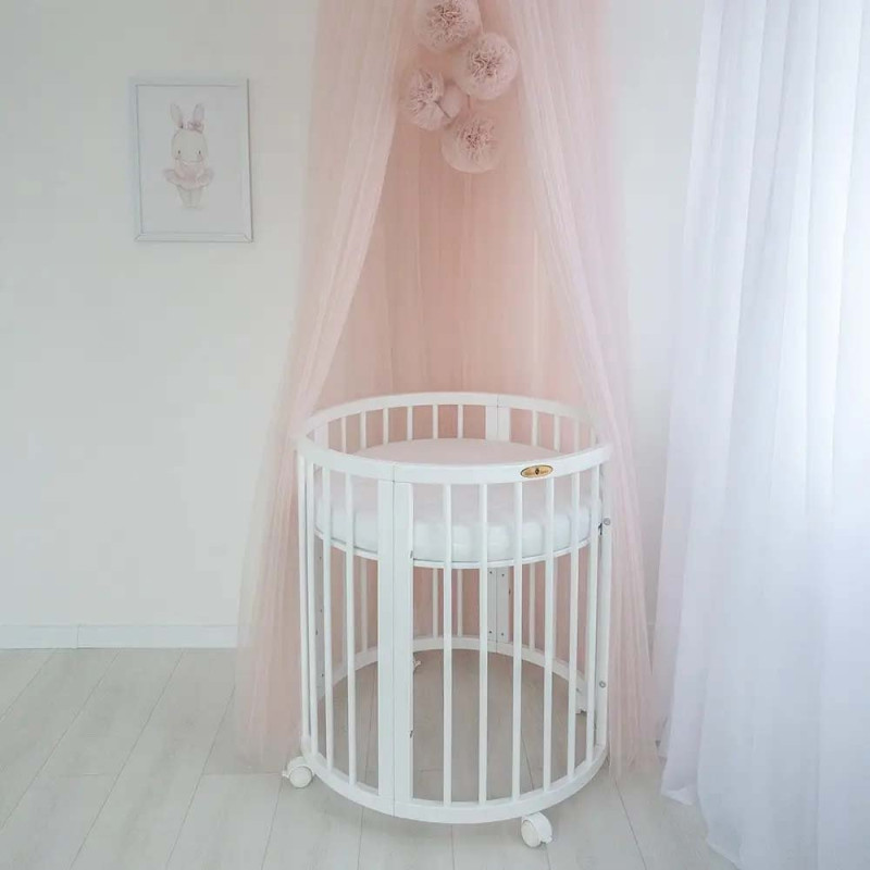 Ліжечко Royal Sleep Овальне 7 в 1 Біле