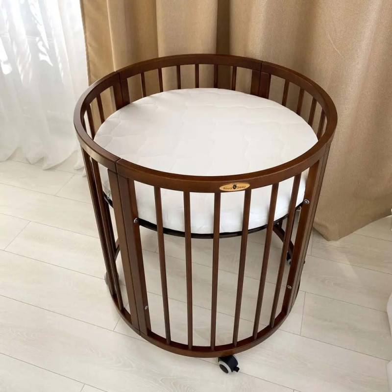 Ліжечко Royal Sleep Овальне 7 в 1 Горіх