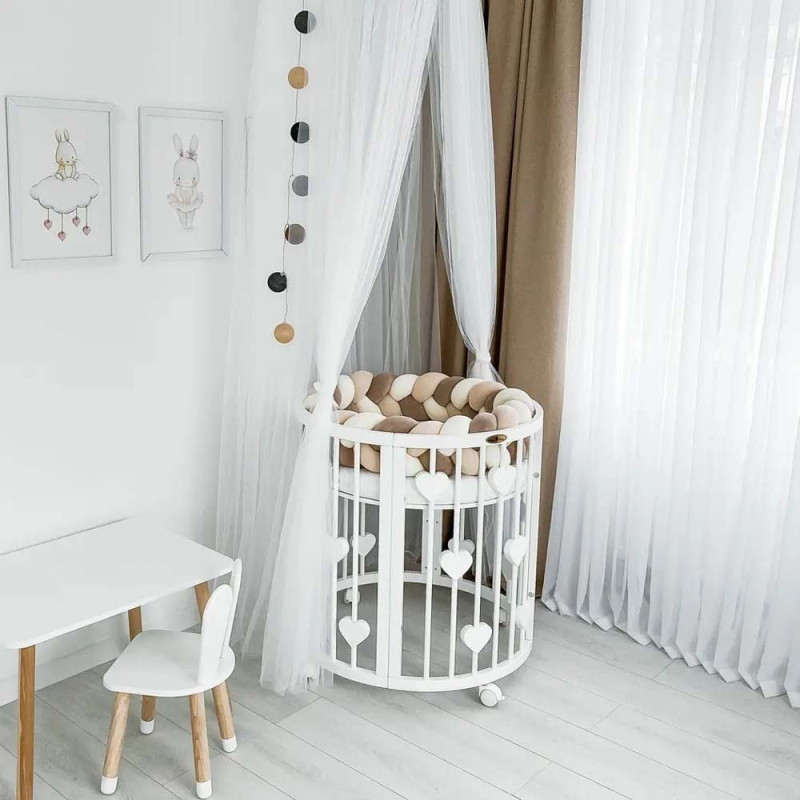 Ліжечко Royal Sleep Овальне 9 в 1 Hearts