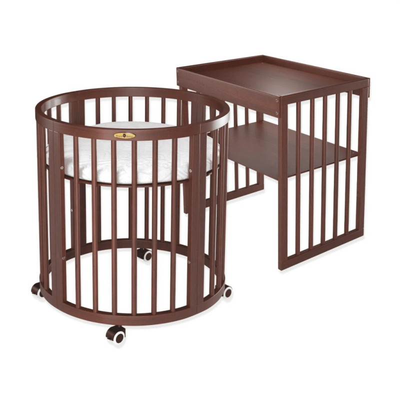 Ліжечко Royal Sleep Овальне 9 в 1 Горіх