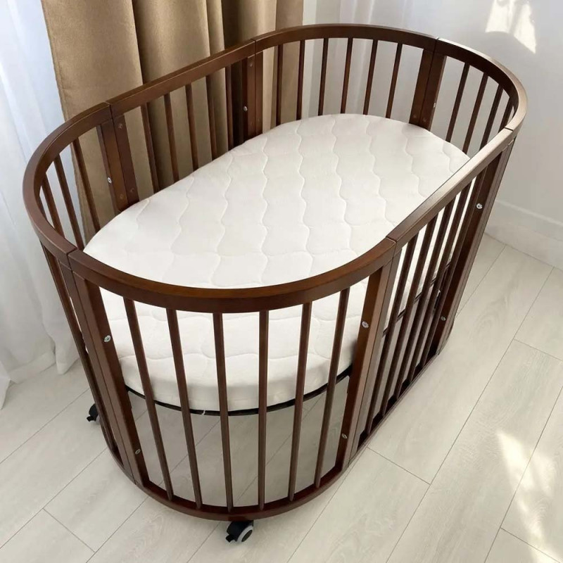 Ліжечко Royal Sleep Овальне 9 в 1 Горіх