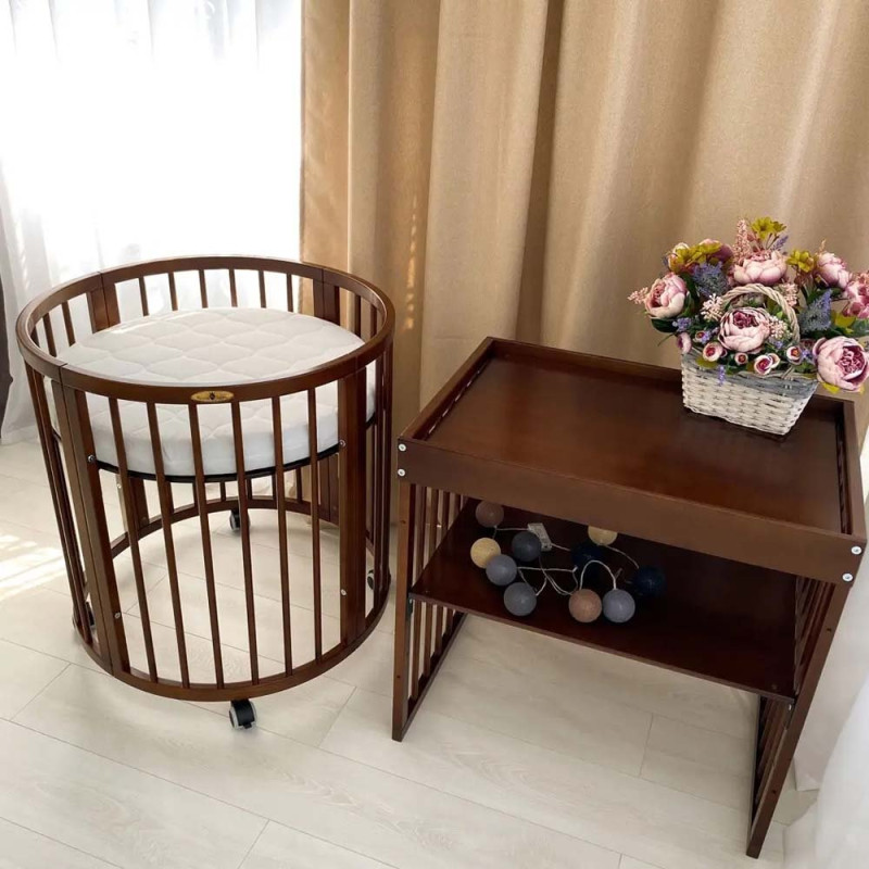 Ліжечко Royal Sleep Овальне 9 в 1 Горіх