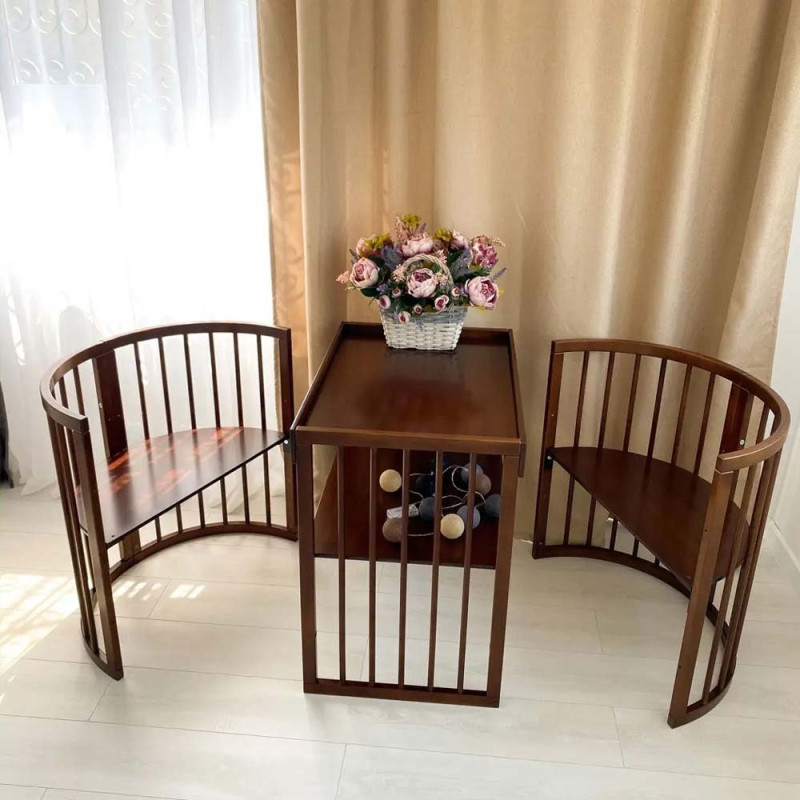 Ліжечко Royal Sleep Овальне 9 в 1 Горіх