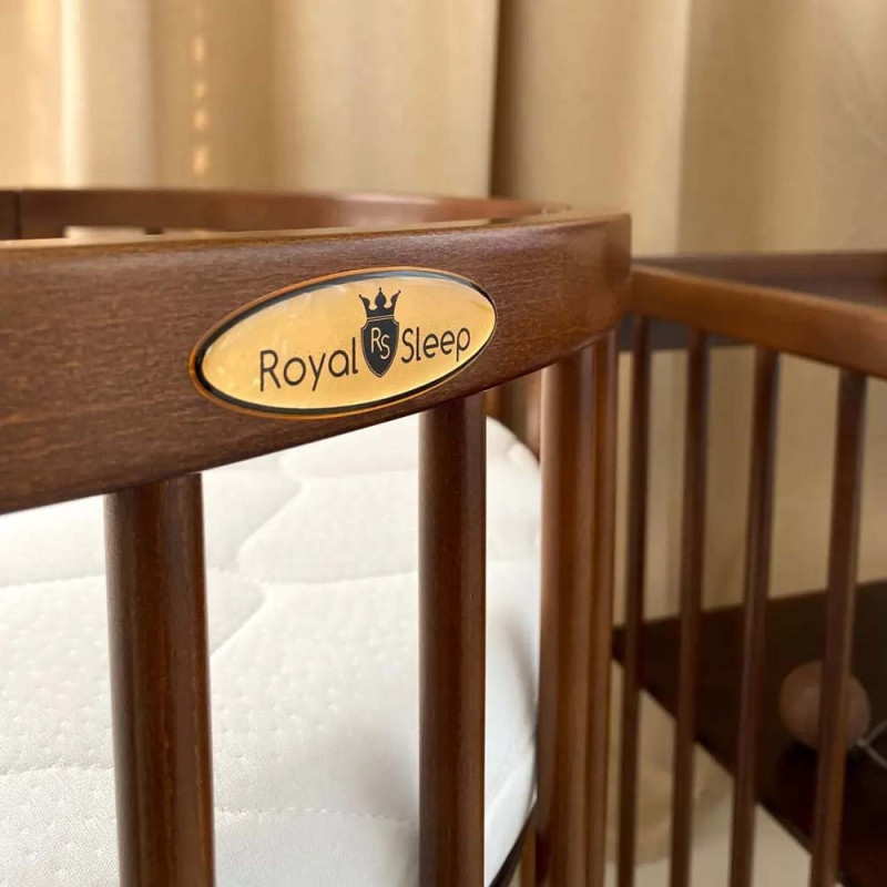 Ліжечко Royal Sleep Овальне 9 в 1 Горіх
